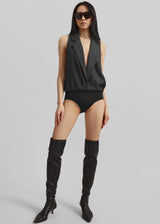 Christopher Esber Facile Tailored Twill Bodysuit - Speckled Black