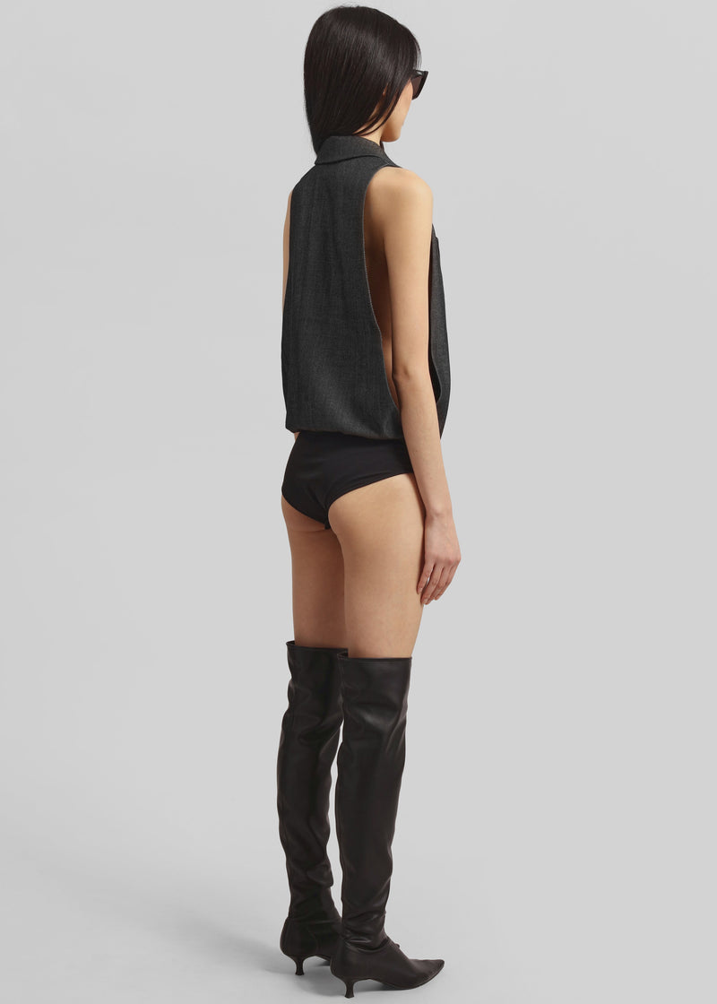 Christopher Esber Facile Tailored Twill Bodysuit - Speckled Black