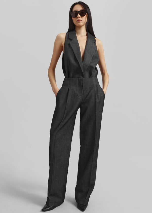 Christopher Esber Facile Tailored Twill Bodysuit - Speckled Black