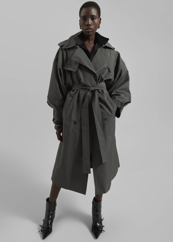 Davos Trench Coat - Charcoal