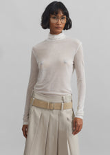 Evren Sheer Turtleneck - White