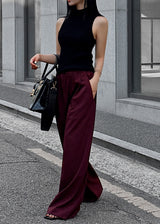 Neva Wide Trousers - Burgundy