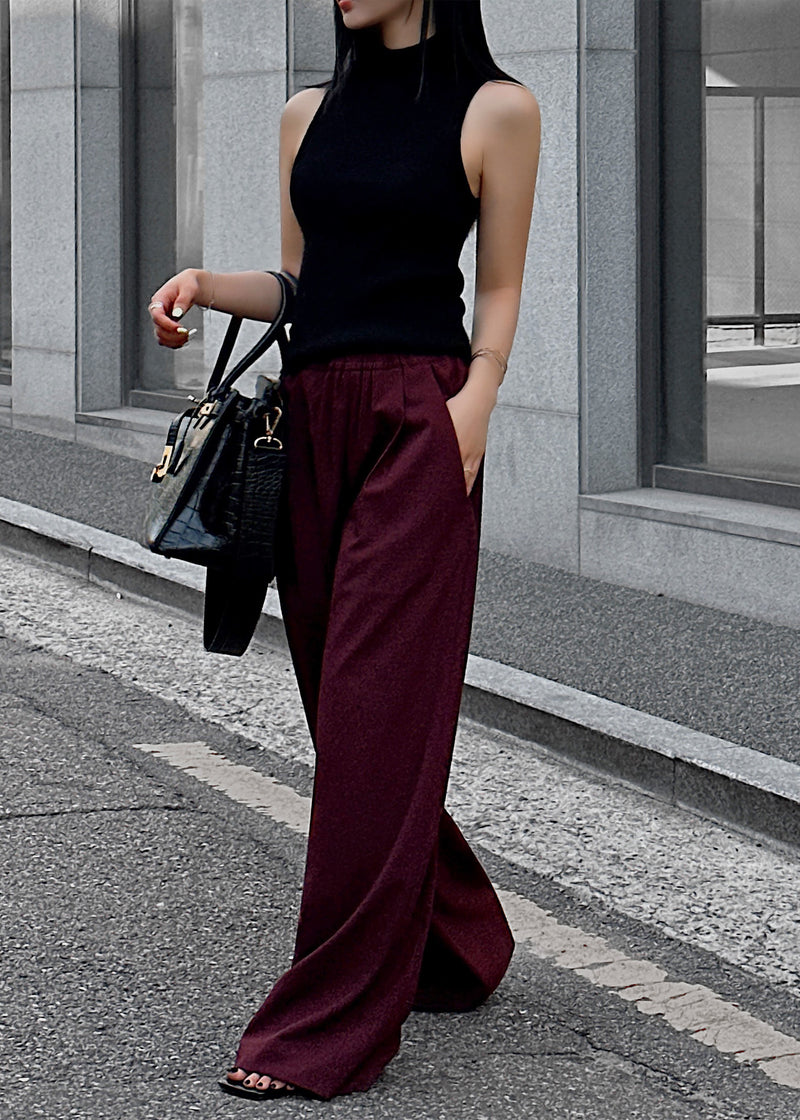 Neva Wide Trousers - Burgundy