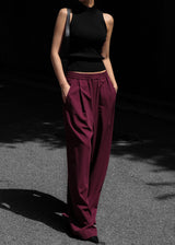 Neva Wide Trousers - Burgundy
