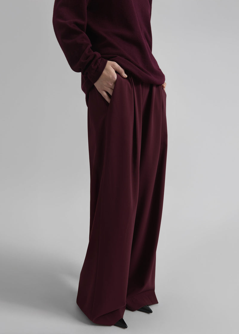 Neva Wide Trousers - Burgundy
