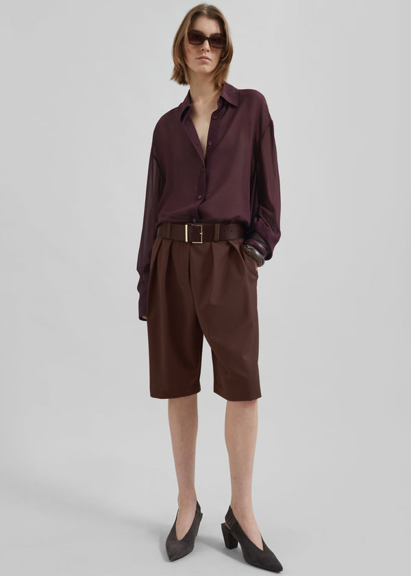 Peri Georgette Shirt - Burgundy