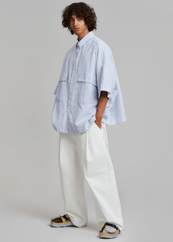 Ethan Pocket Shirt - Blue Stripe