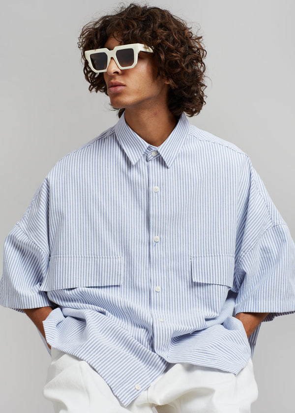 Ethan Pocket Shirt - Blue Stripe